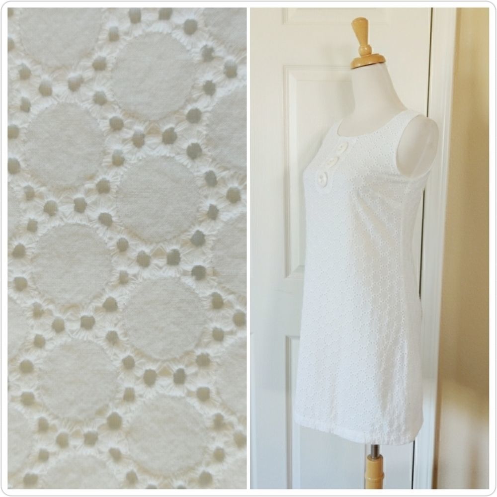 BCX cotton eyelet sheath mini dress sz 5